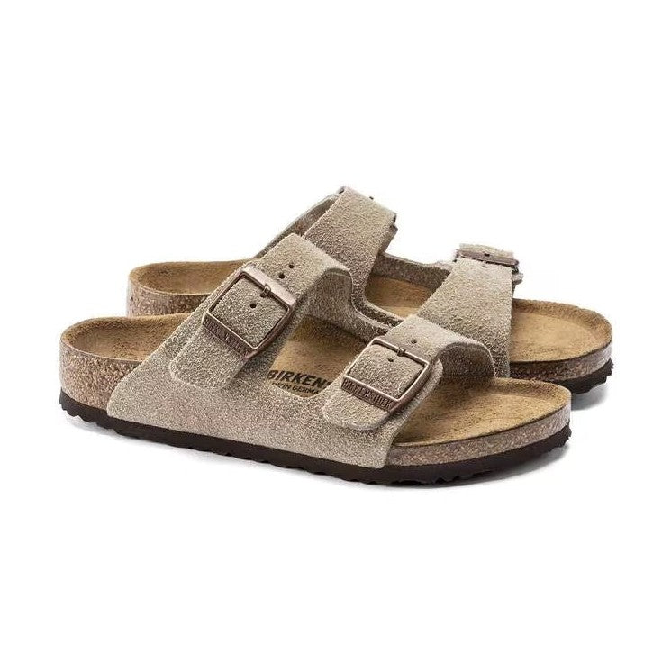 Plantare anatomico in sughero e pelle scamosciata traspirante Birkenstock Arizona Kids bambino