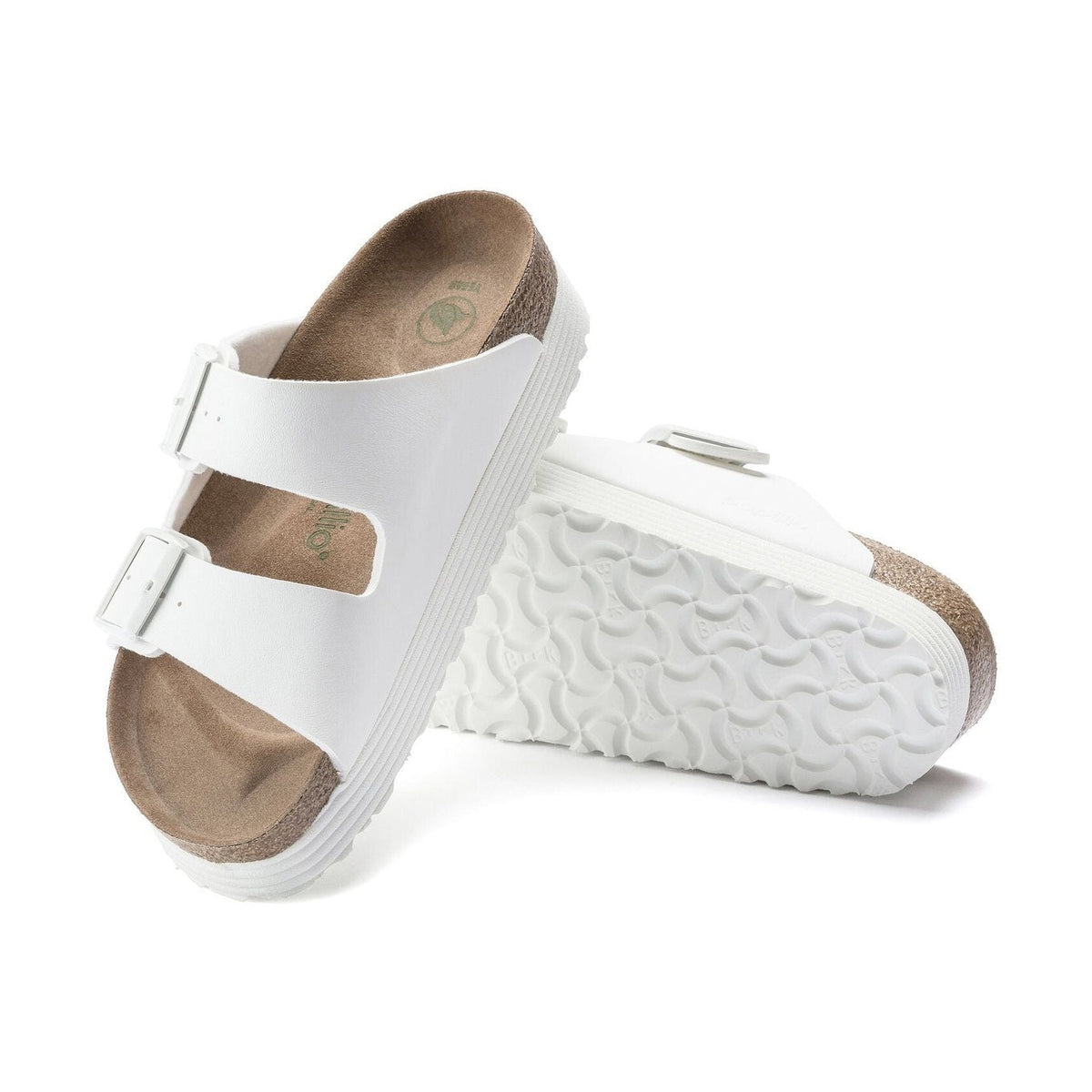 Birkenstock Arizona Papillio Flex Platform donna bianchi con plantare anatomico e suola scanalata