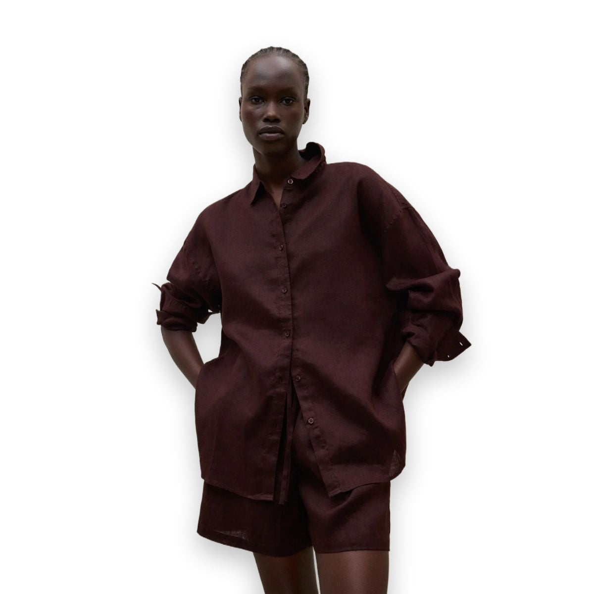 Ecoalf Daria camicia donna in materiali sostenibili — vista laterale