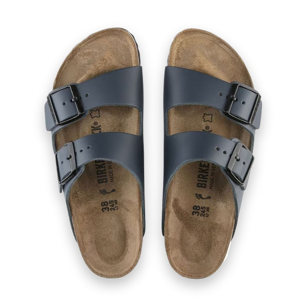 Fibbie metalliche regolabili su cinturini in pelle naturale Birkenstock Arizona