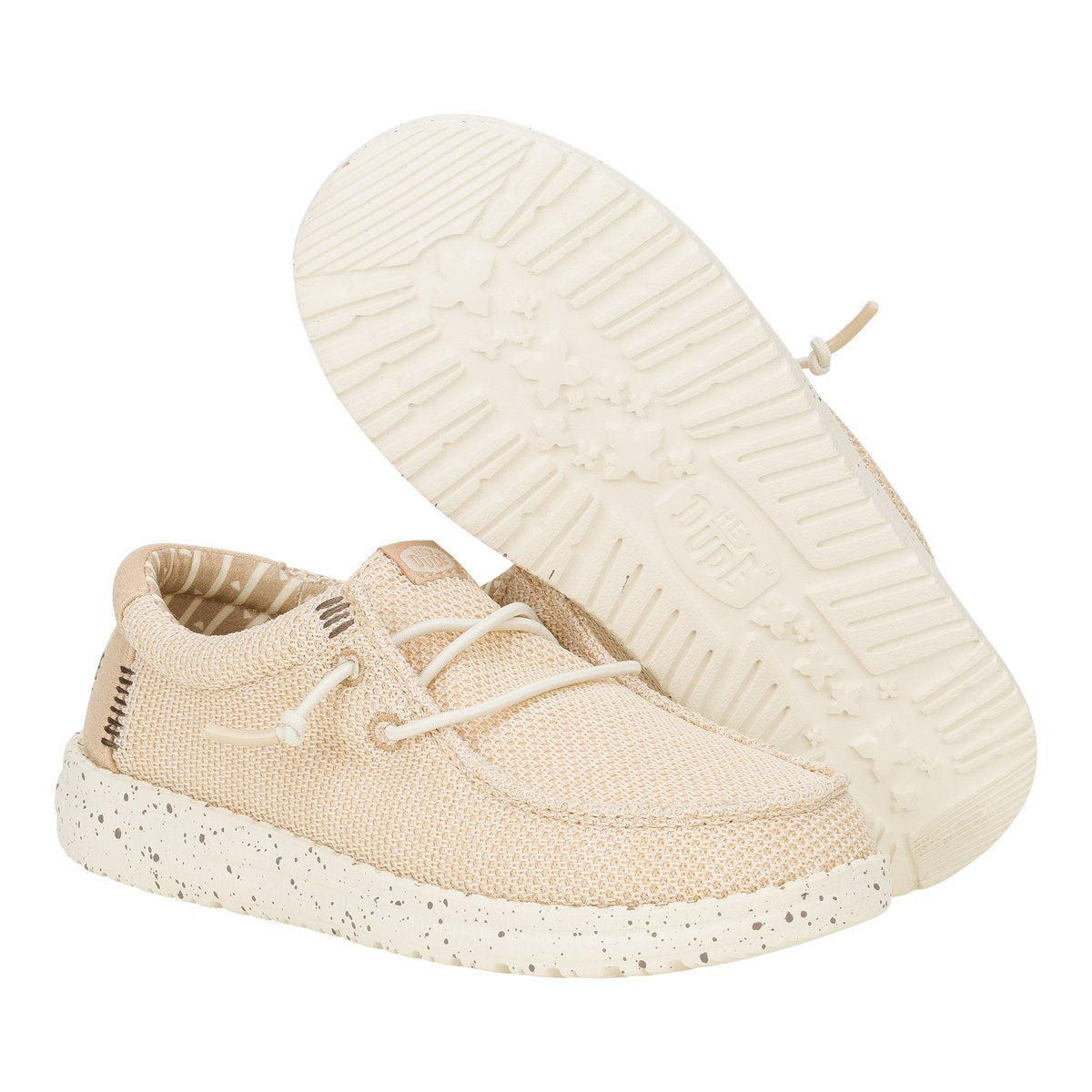 HeyDude Wally Youth Stretch Sox bambino mostrata in una vista prospettica casual.