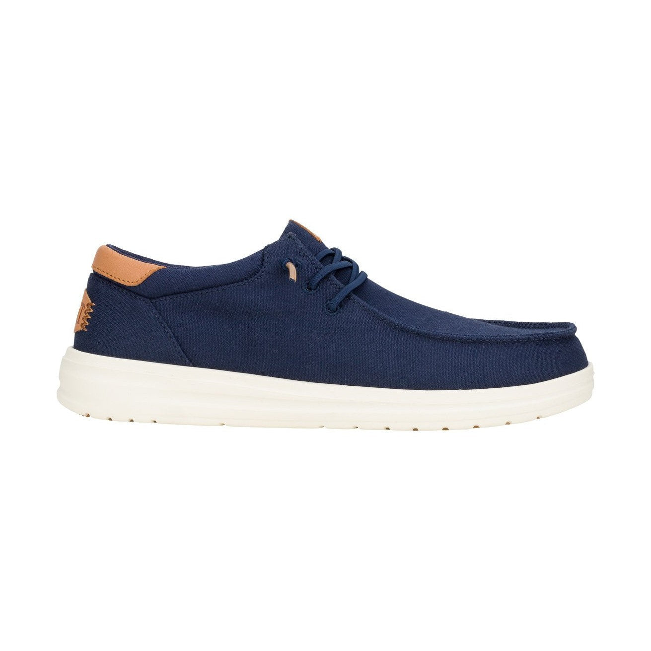 Mocassini da uomo HeyDude Paul Canvas in tela di cotone blu navy.