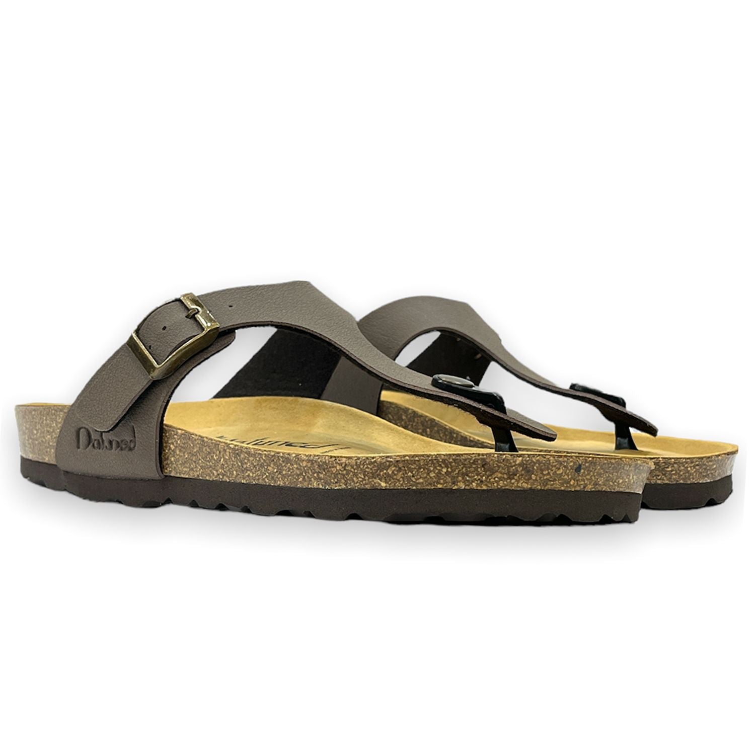 CH08 MICROFASER - Sandalo infradito con cinturino regolabile da donna e da uomo NATUNED plantare in lattice anatomico comfort
