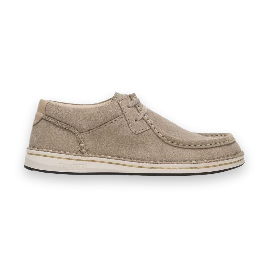 Scarpa Birkenstock Pasadena donna stringata in pelle naturale con cuciture a mano vista laterale