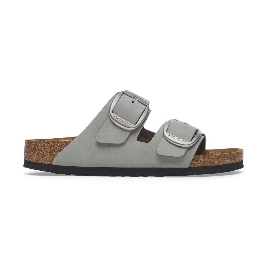 Due fasce in pelle Nubuck con maxi fibbie sandalo Birkenstock Arizona Big Buckle