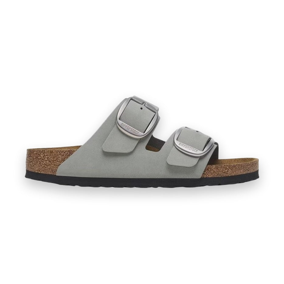 Due fasce in pelle Nubuck con maxi fibbie sandalo Birkenstock Arizona Big Buckle
