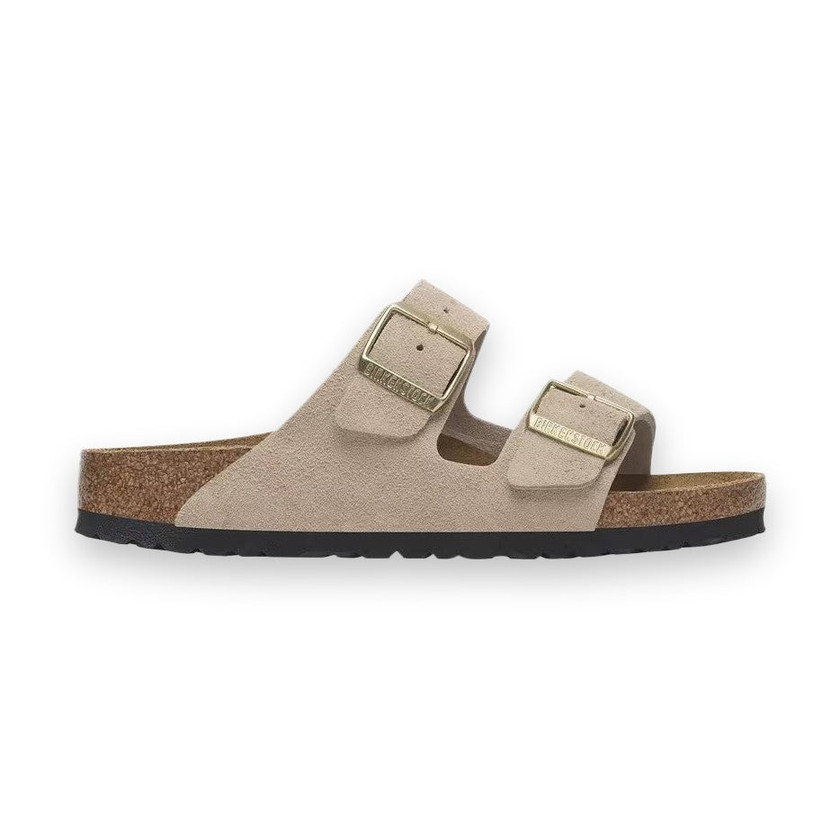 Pelle scamosciata flessibile che si adatta al piede Birkenstock Arizona donna