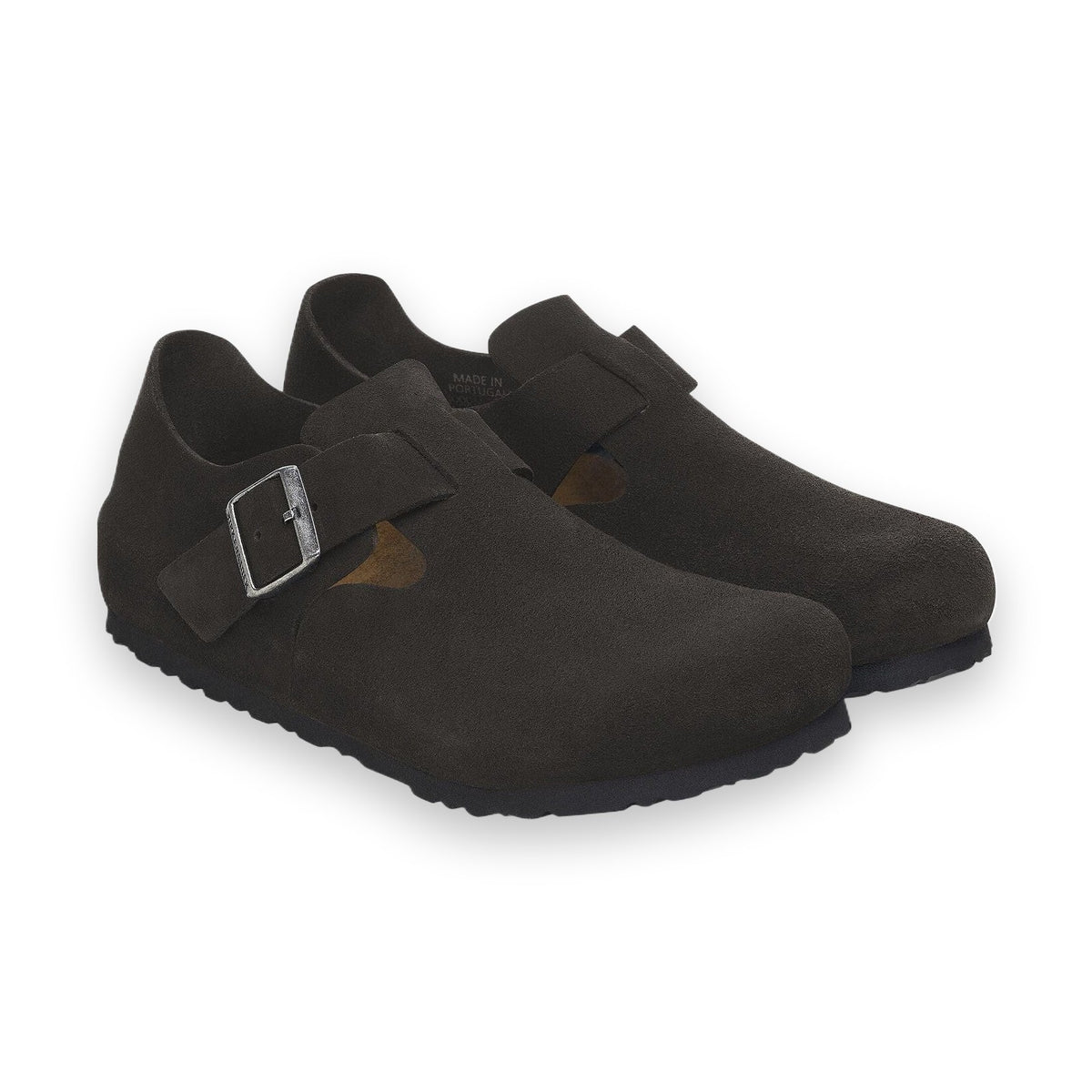 Fibbia laterale regolabile e taglio vivo su pelle scamosciata Birkenstock London