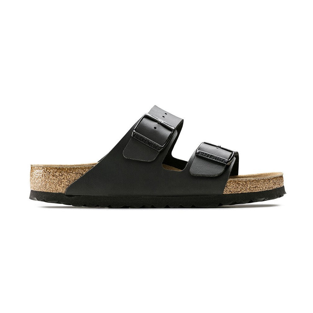 Sandalo Birkenstock Arizona unisex in Birko-Flor con plantare morbido Soft Footbed vista laterale