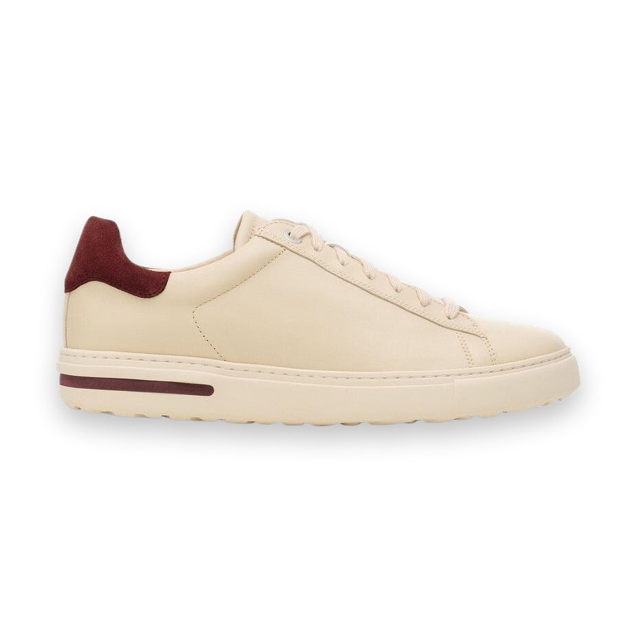 Sneaker Birkenstock Bend Low donna in pelle crema dettaglio tallone bordeaux vista laterale
