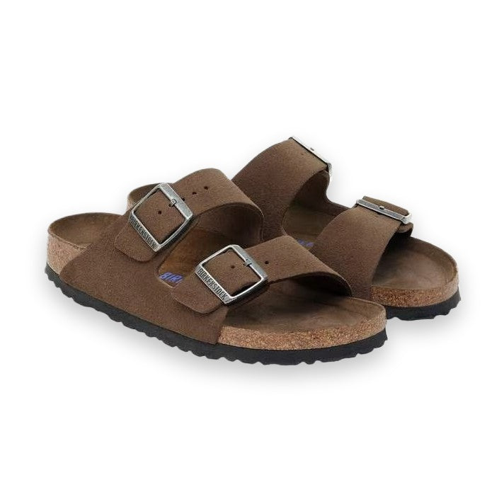 Coppia sandali Birkenstock Arizona unisex pelle scamosciata plantare morbido Made in Germany