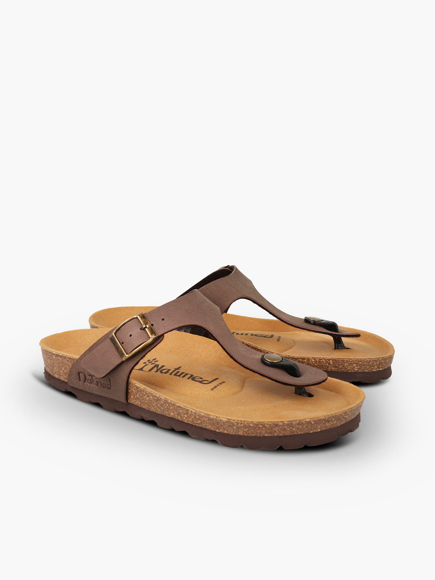CH08 MICROFASER - Sandalo infradito con cinturino regolabile da donna e da uomo NATUNED plantare in lattice anatomico comfort