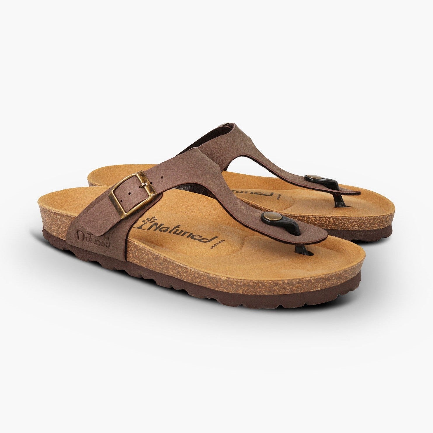 CH08 MICROFASER - Sandalo infradito con cinturino regolabile da donna e da uomo NATUNED plantare in lattice anatomico comfort