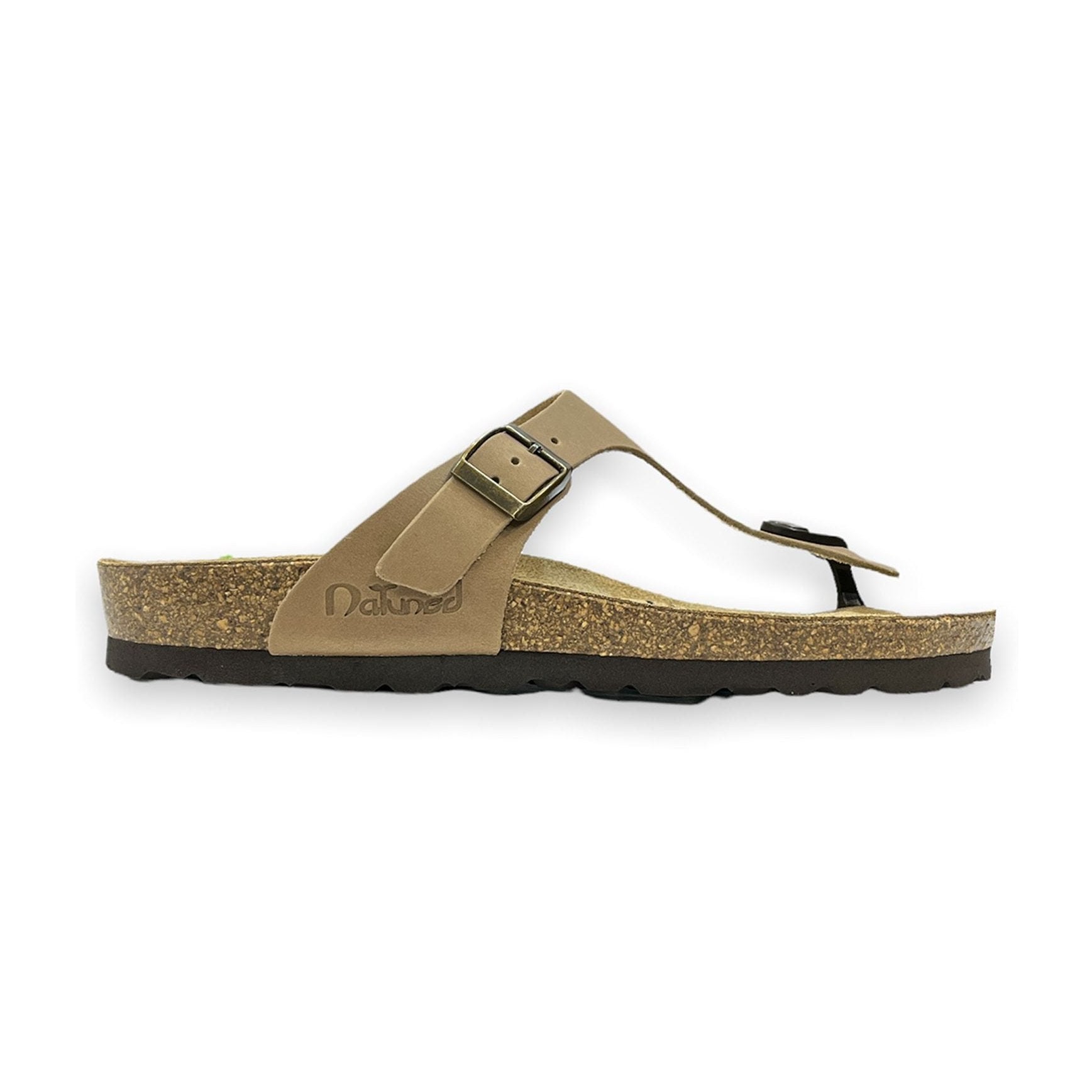 CH08 CUOIO Sandalo infradito con cinturino regolabile da donna e da uomo NATUNED plantare in lattice anatomico comfort