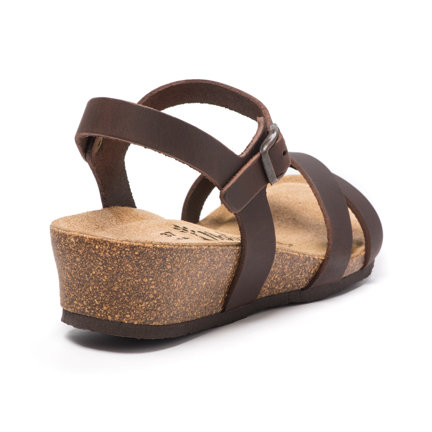 CH11 Sandalo a fasce incrociate con cinturini regolabili e zeppa da donna NATUNED plantare in lattice anatomico comfort