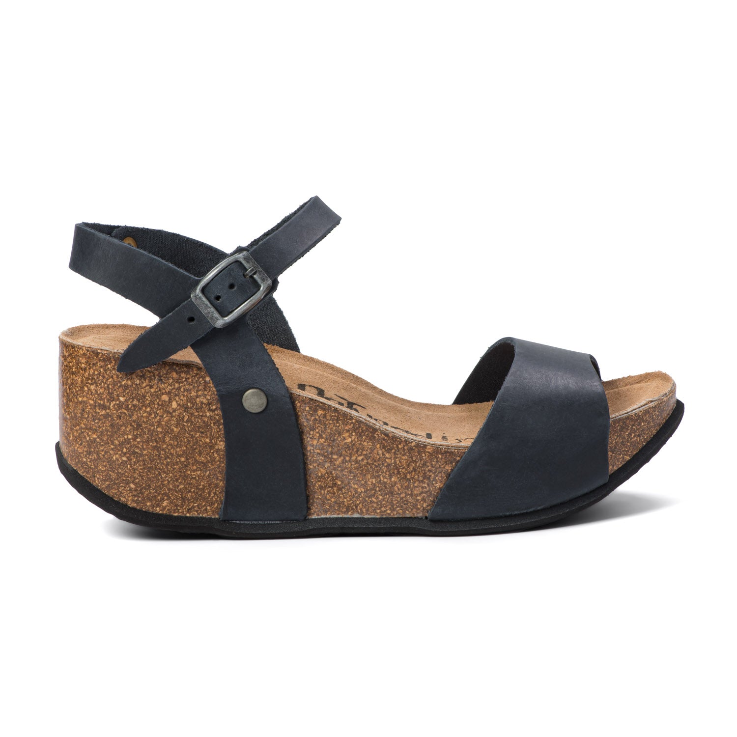 CH10 - NATUNED Sandalo a fascia larga con cinturino regolabile e zeppa da donna plantare in lattice anatomico comfort