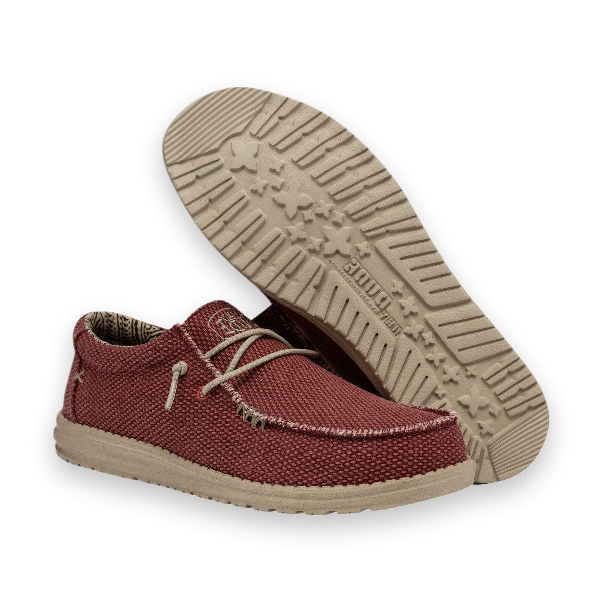 HeyDude Wally Braided mocassino uomo in tela — vista tre quarti