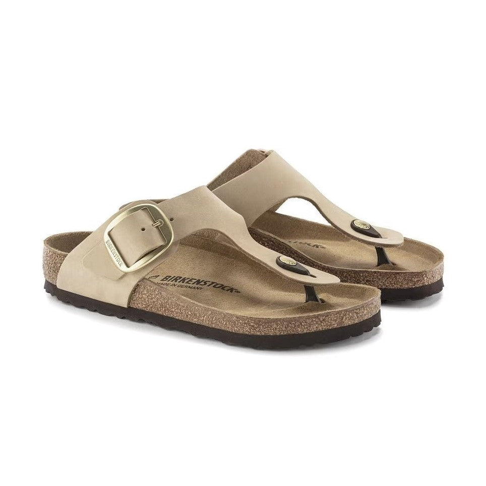 Sottopiede in pelle scamosciata traspirante Birkenstock Gizeh Big Buckle donna