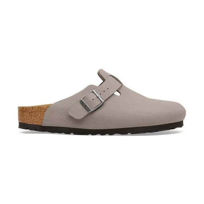 Sabot Birkenstock Boston TEX unisex impermeabile in Birko-Flor Nubuck con fibbia laterale vista laterale