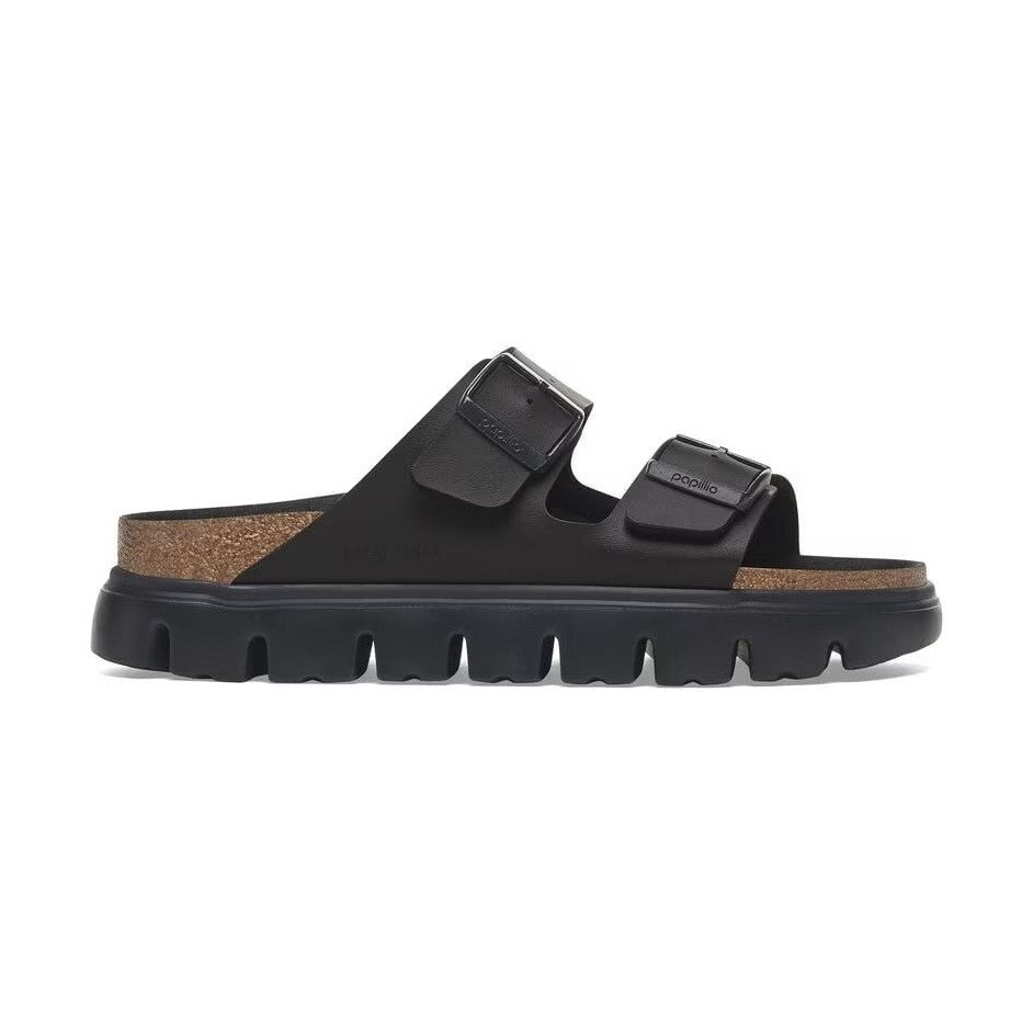 Birkenstock Arizona Papillio Donna sandali chunky in Birko-Flor nero con suola platform alta.