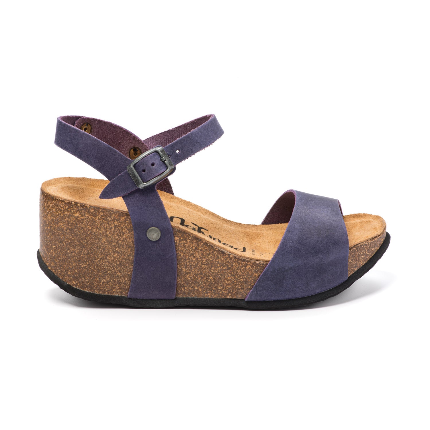 CH10 - NATUNED Sandalo a fascia larga con cinturino regolabile e zeppa da donna plantare in lattice anatomico comfort