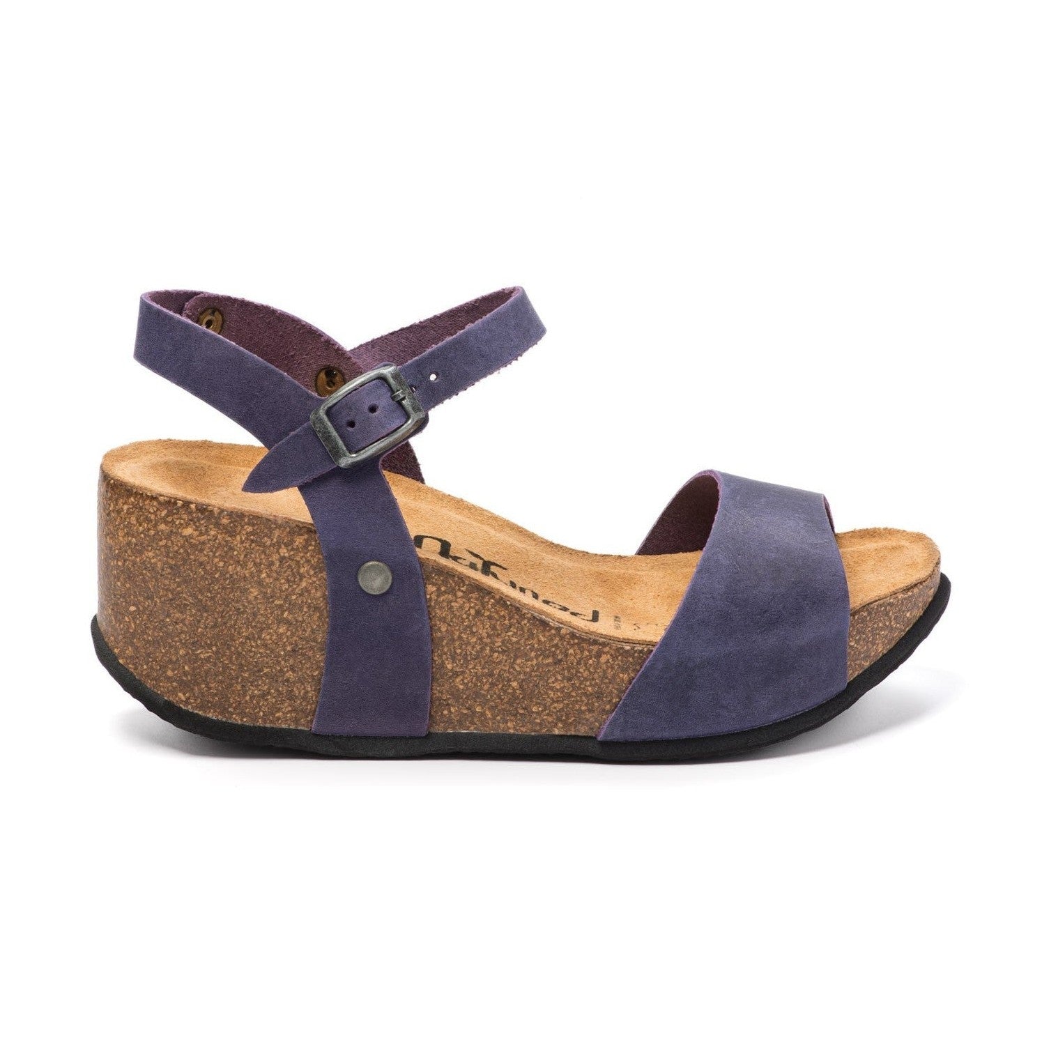 CH10 - NATUNED Sandalo a fascia larga con cinturino regolabile e zeppa da donna plantare in lattice anatomico comfort