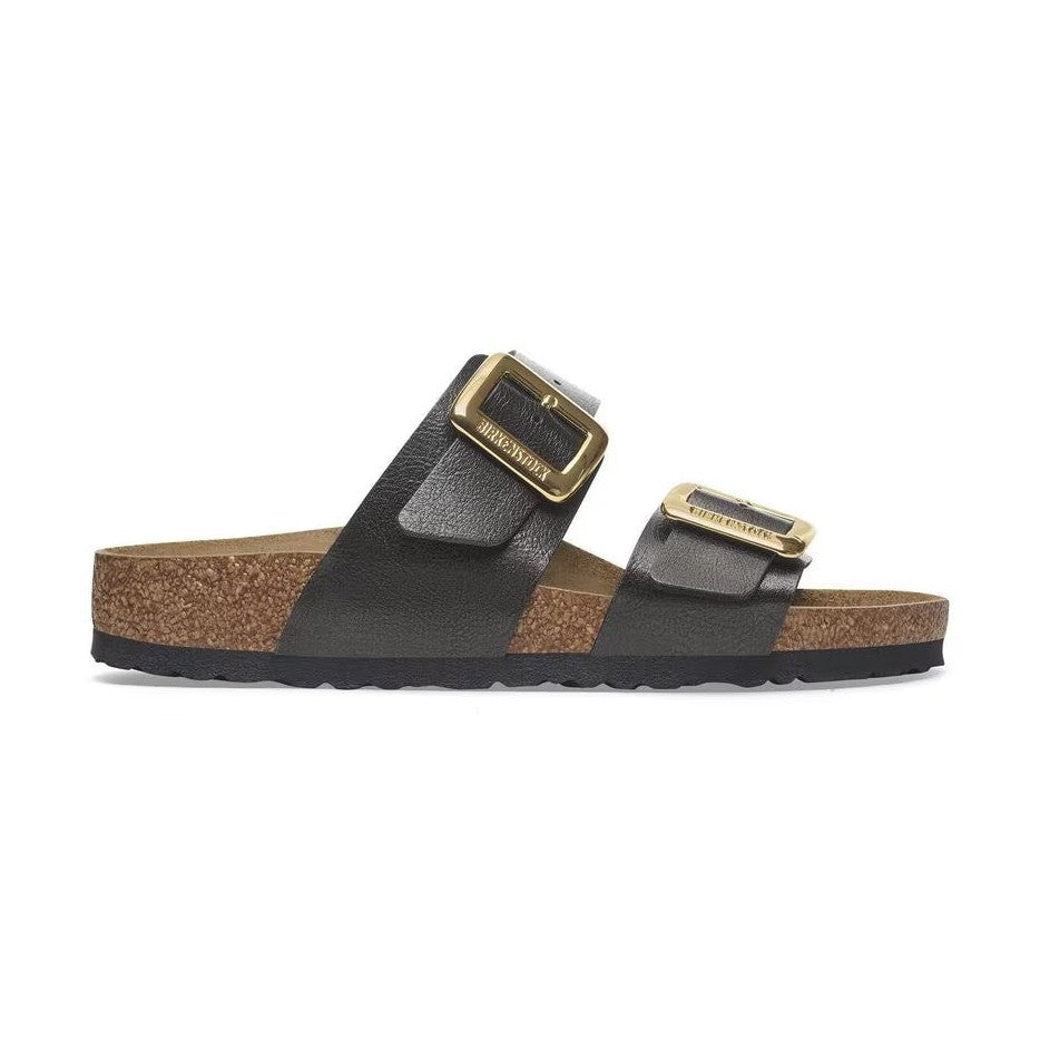 Bordo in sughero naturale e dettaglio fibbia arrotondata Birkenstock Sydney Cushion