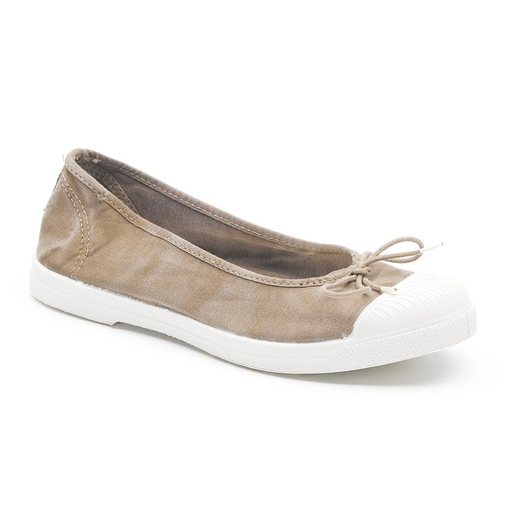 Ballerina Natural World Old Elysian donna in cotone biologico vista laterale