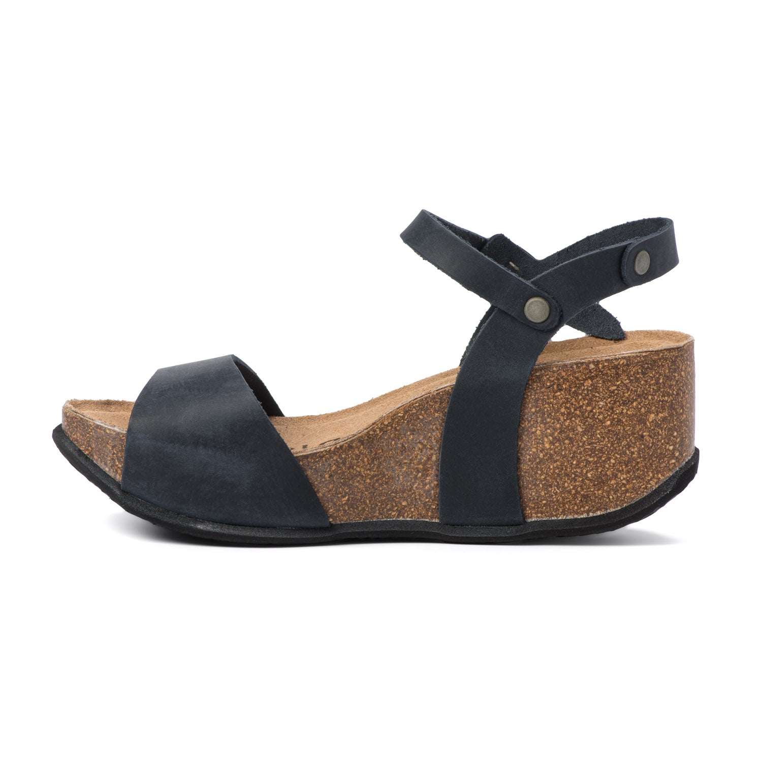 CH10 - NATUNED Sandalo a fascia larga con cinturino regolabile e zeppa da donna plantare in lattice anatomico comfort