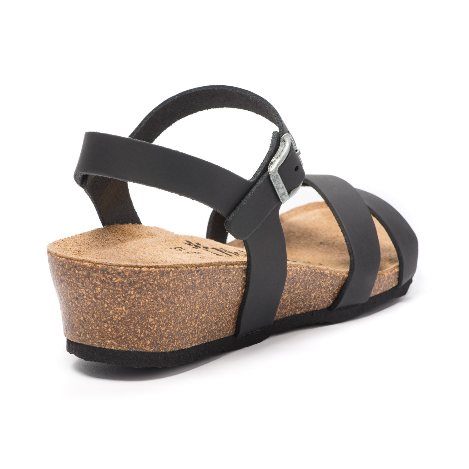 CH11 Sandalo a fasce incrociate con cinturini regolabili e zeppa da donna NATUNED plantare in lattice anatomico comfort