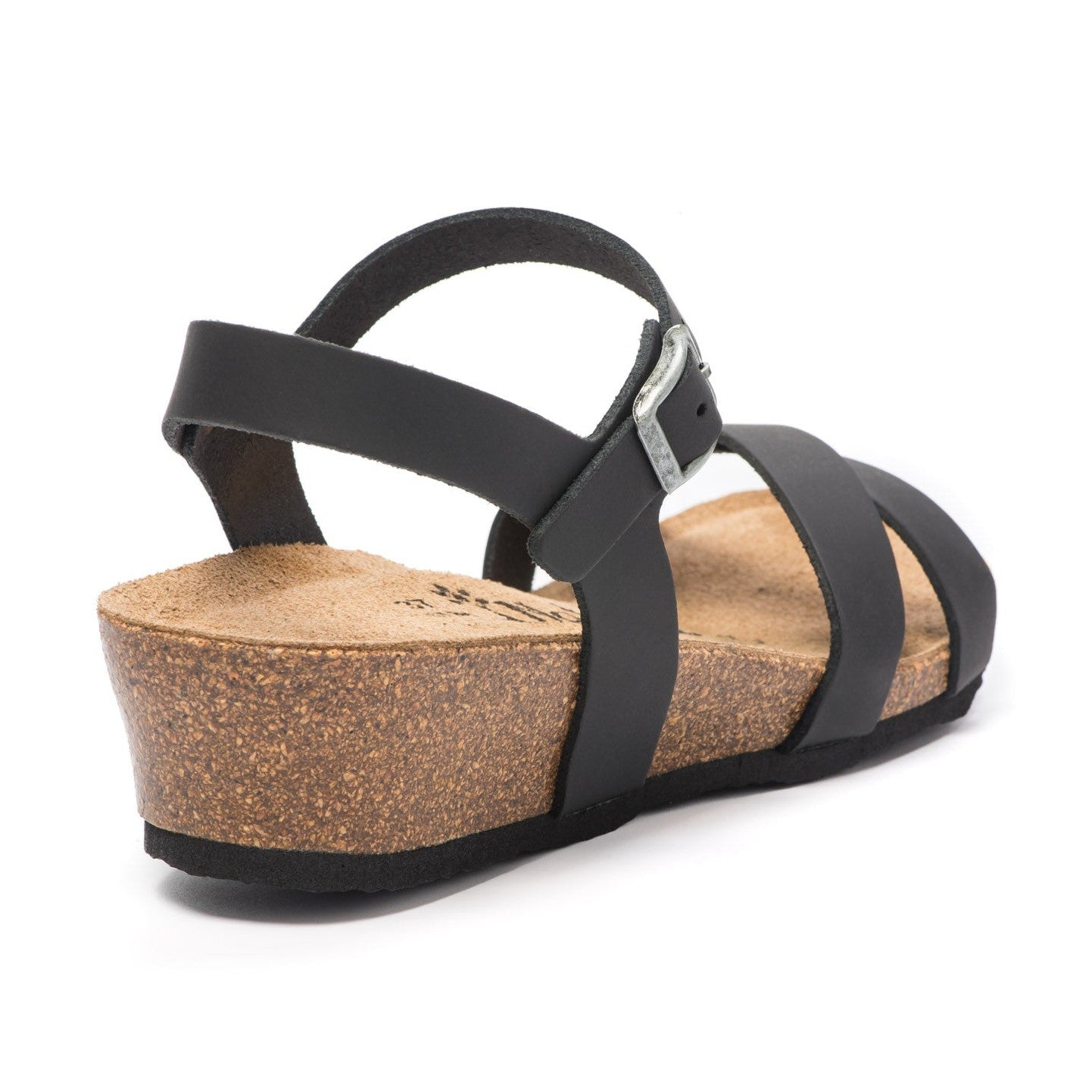CH11 Sandalo a fasce incrociate con cinturini regolabili e zeppa da donna NATUNED plantare in lattice anatomico comfort