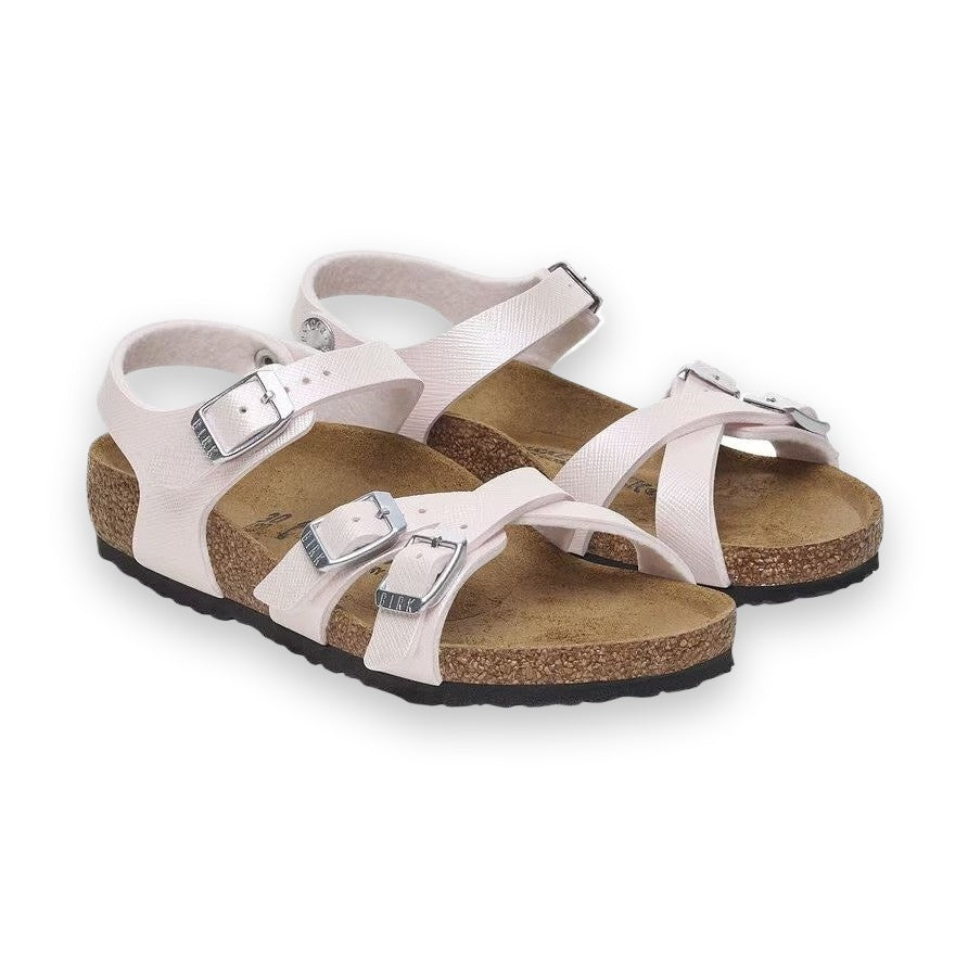 Cinturini incrociati con fibbie metalliche regolabili e cinturino tallone Birkenstock Kumba Kids