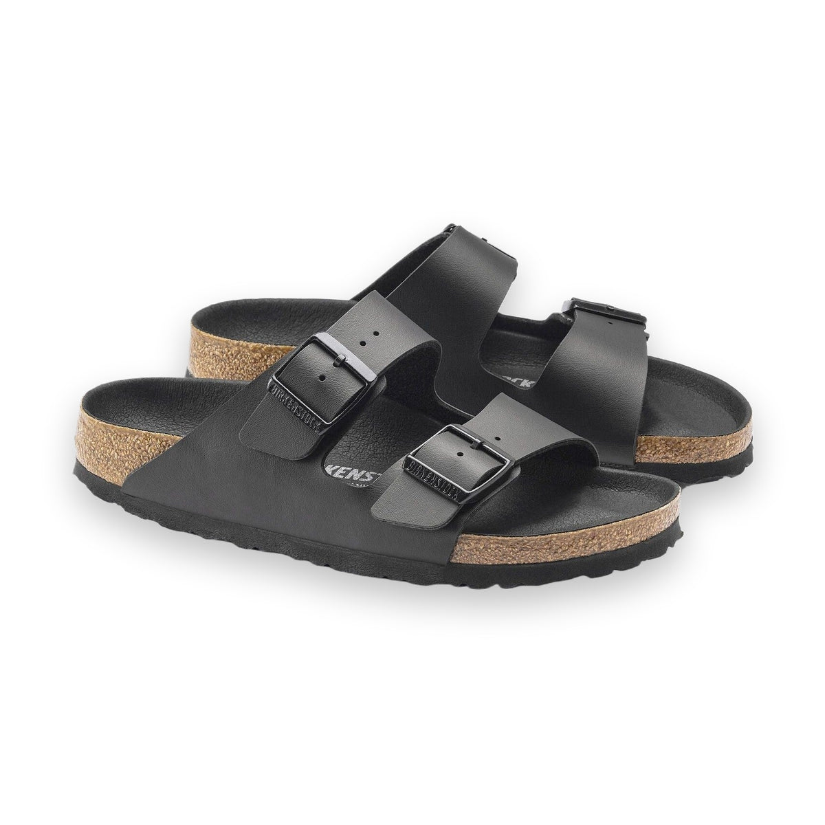 Vista zenitale dei sandali Birkenstock Arizona Donna che mostra la forma anatomica rispettosa della salute del piede.