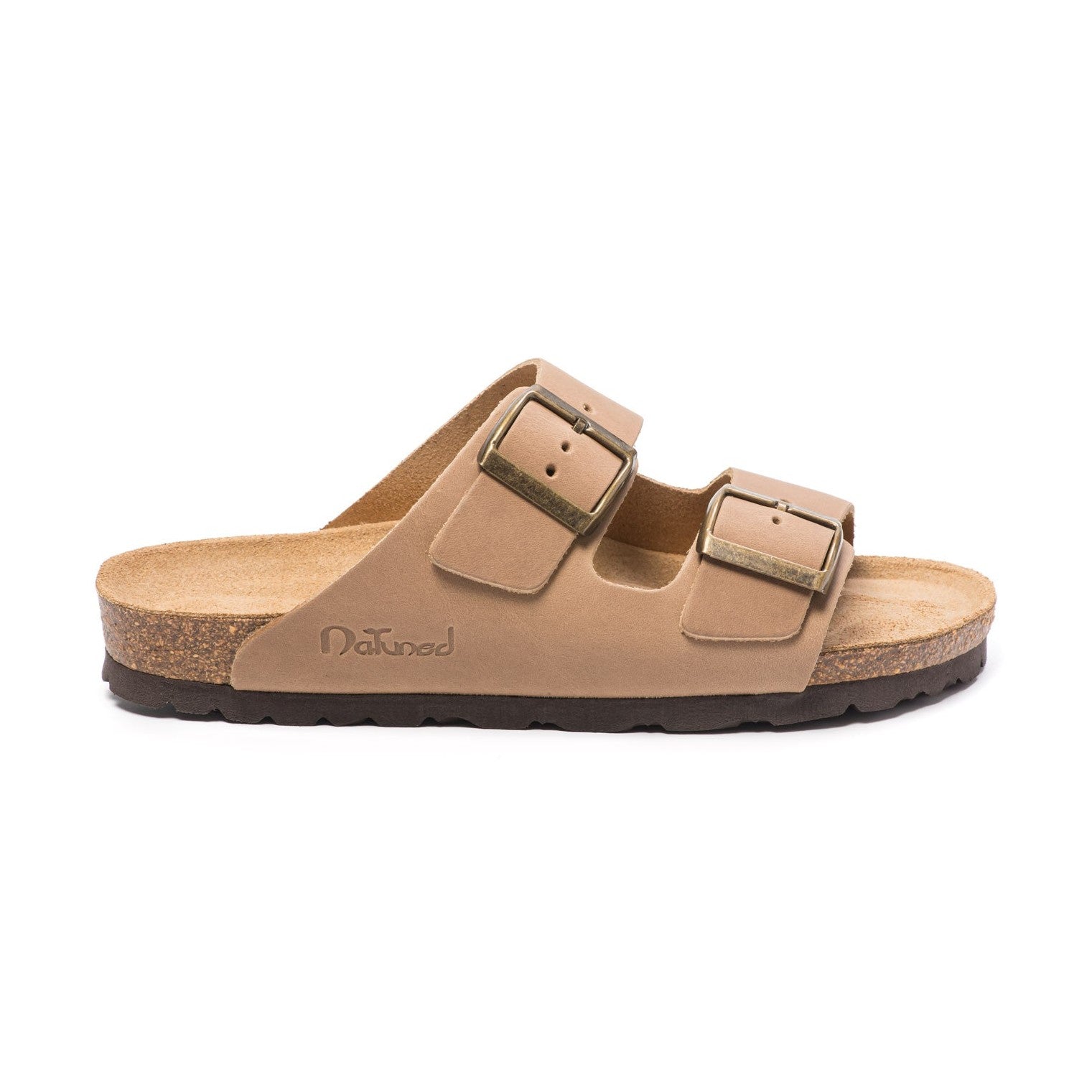 CH05 CUOIO - Sandalo a due fasce in pelle con cinturino regolabile da donna e da uomo NATUNED
