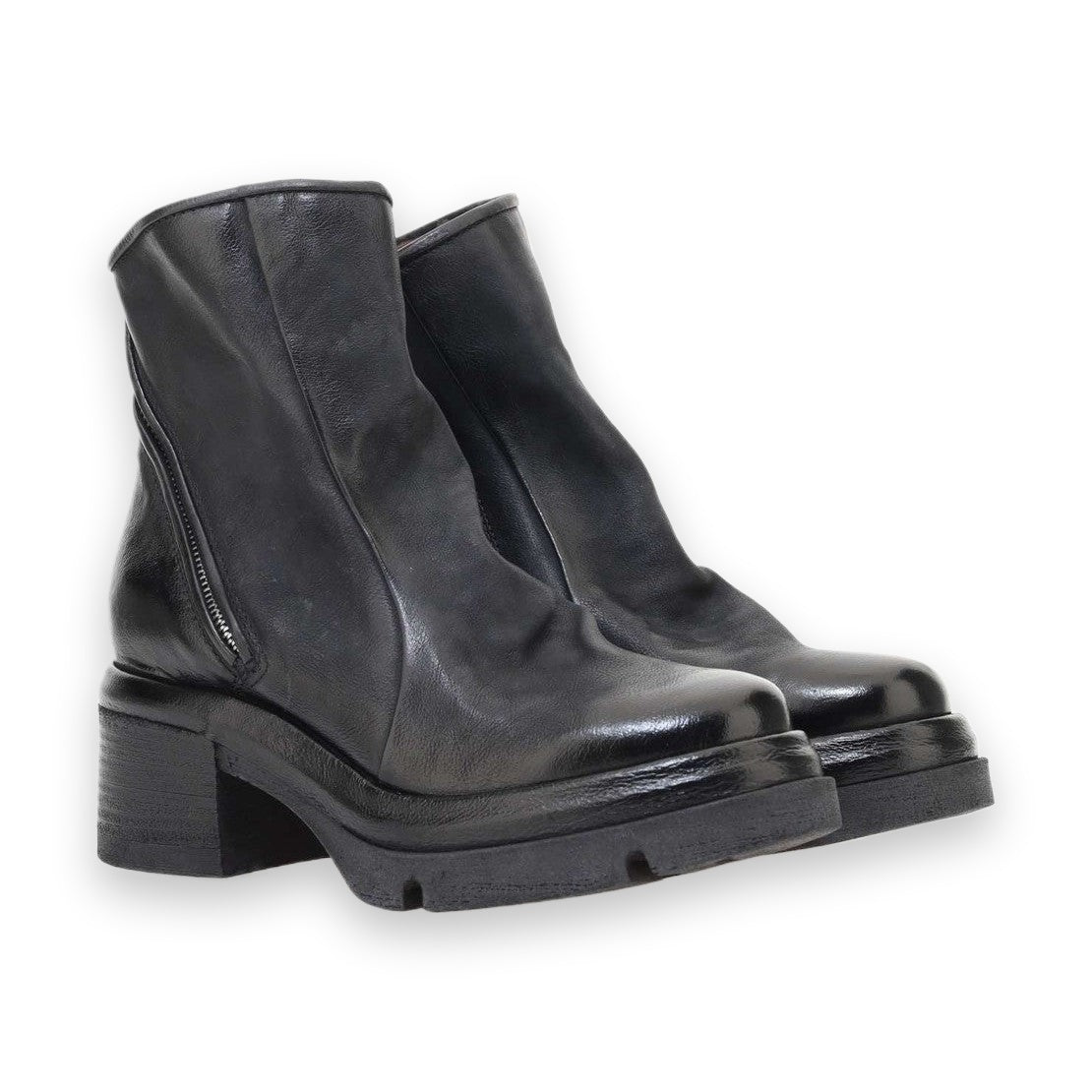 A.S.98 A89208 stivaletto donna in pelle morbida vista laterale