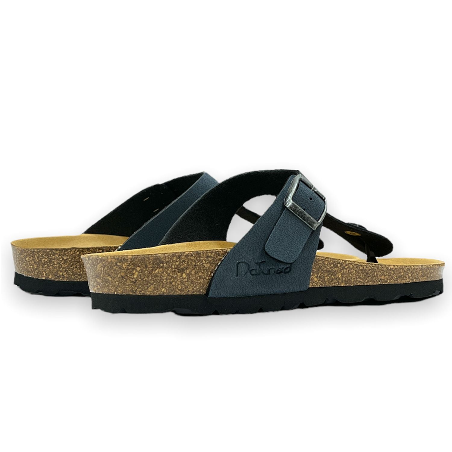 CH08 MICROFASER - Sandalo infradito con cinturino regolabile da donna e da uomo NATUNED plantare in lattice anatomico comfort
