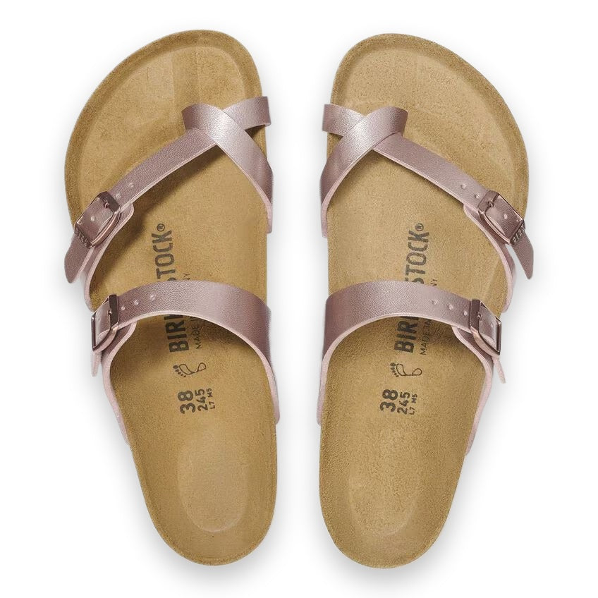 Birkenstock Mayari sandalo infradito donna in Birko-Flor — vista di coppia