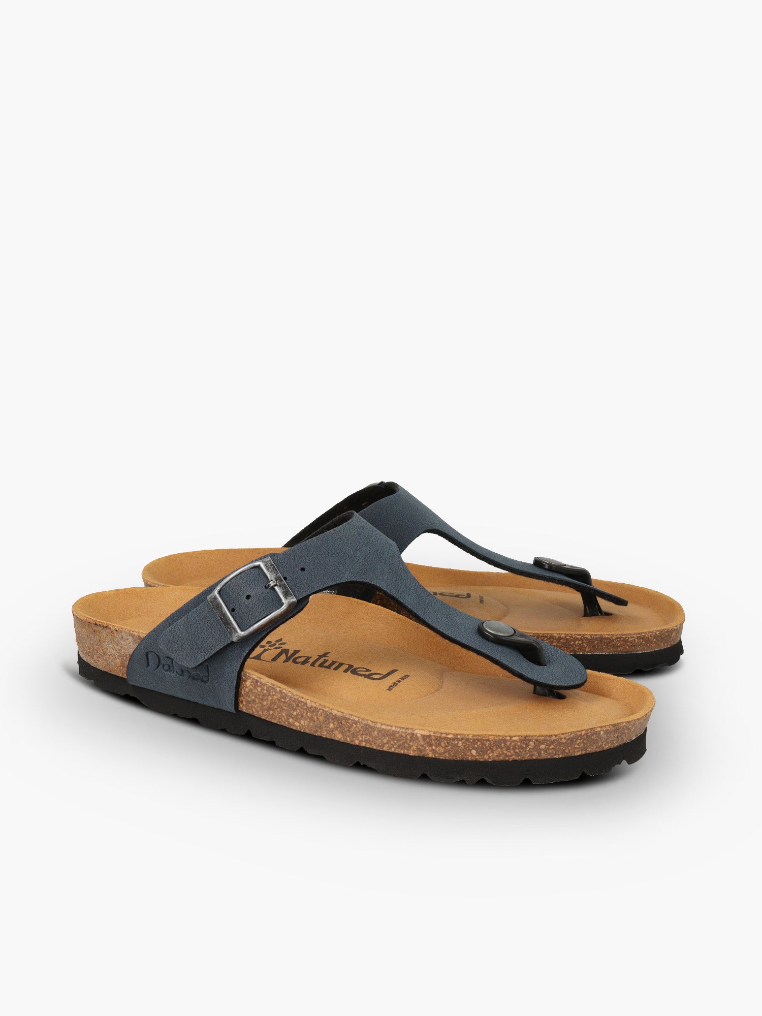 CH08 MICROFASER - Sandalo infradito con cinturino regolabile da donna e da uomo NATUNED plantare in lattice anatomico comfort