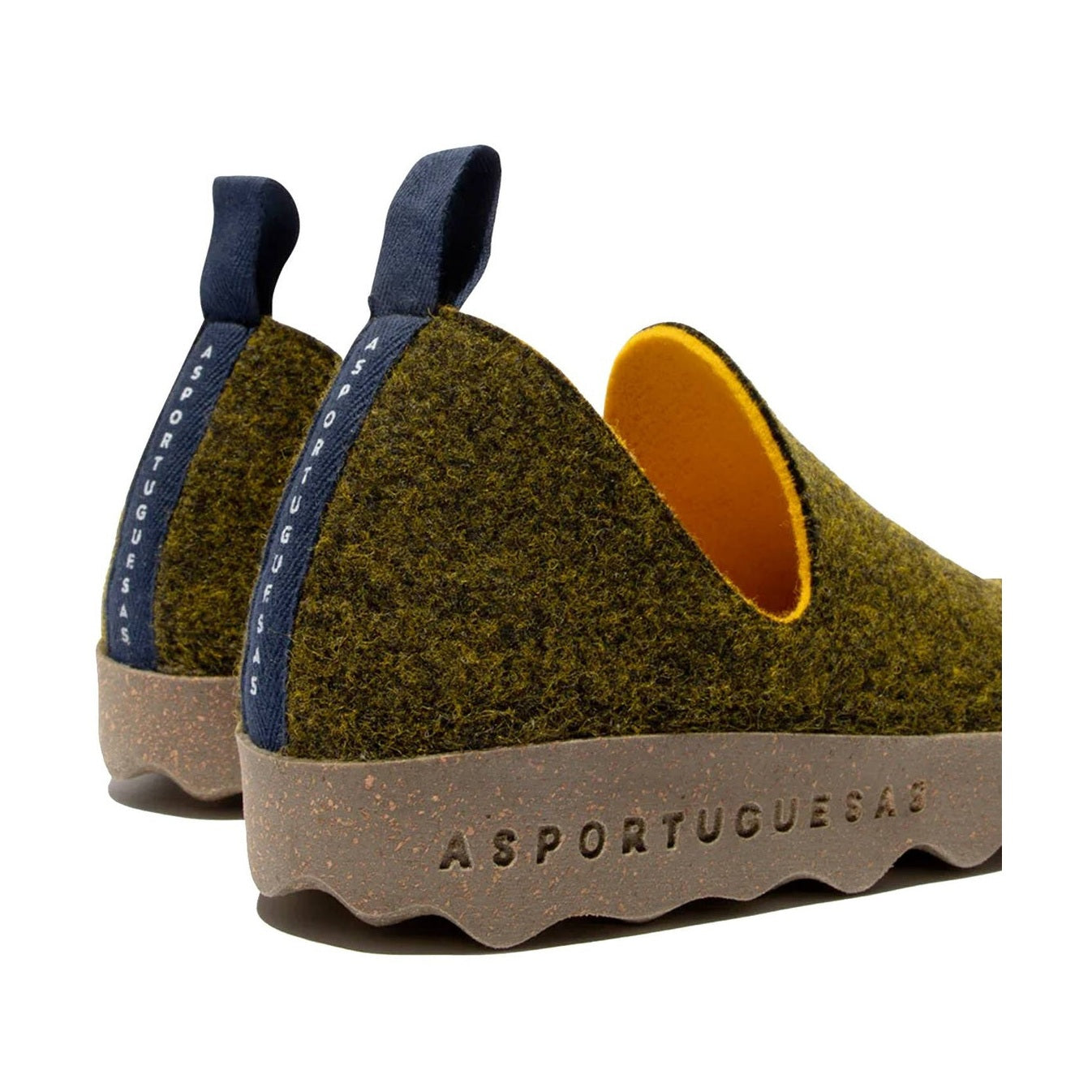 Asportuguesas City Double scarpa slip-on unisex in lana cotta — dettaglio fondo in sughero