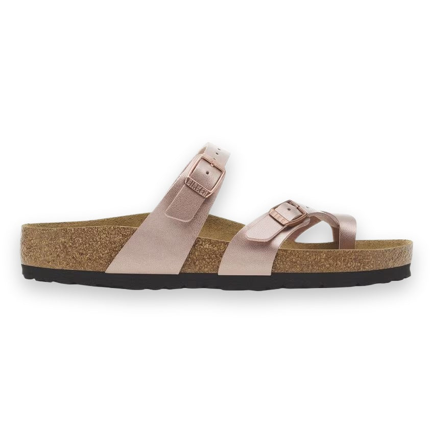 Birkenstock Mayari sandalo infradito donna in Birko-Flor — vista del tallone