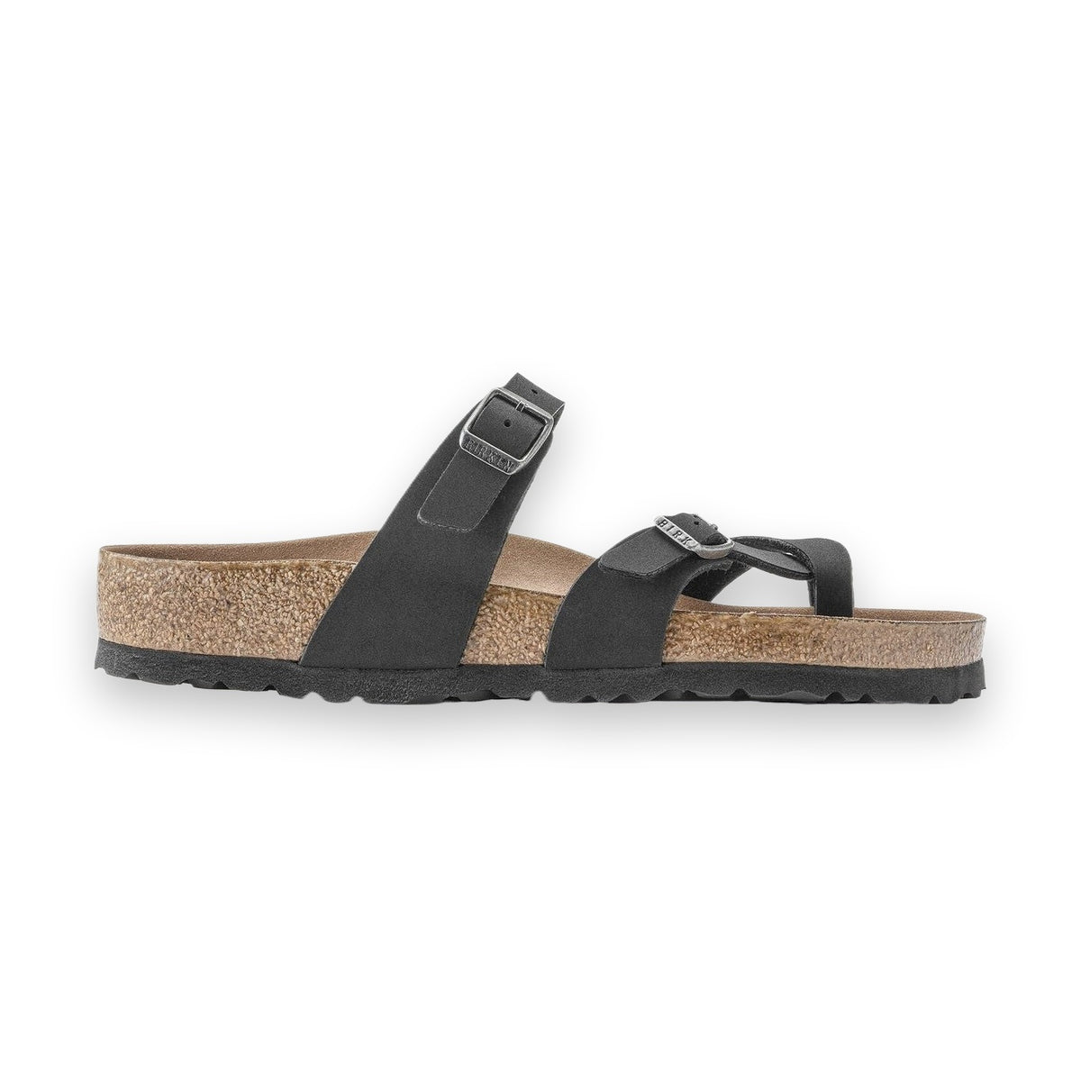 Sandalo Birkenstock Mayari Vegan donna infradito in Birko-Flor con cinturino incrociato vista laterale