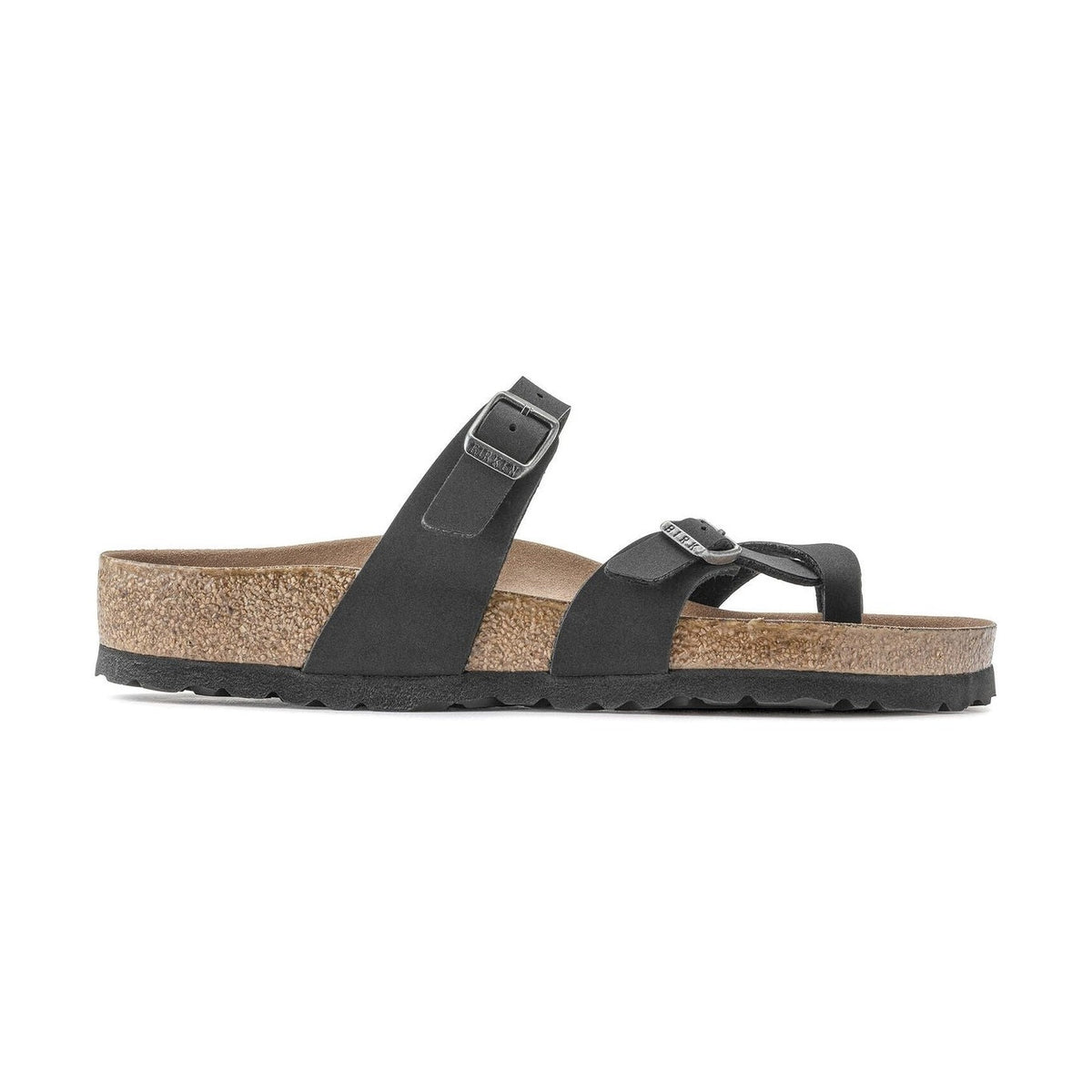 Sandalo Birkenstock Mayari Vegan donna infradito in Birko-Flor con cinturino incrociato vista laterale