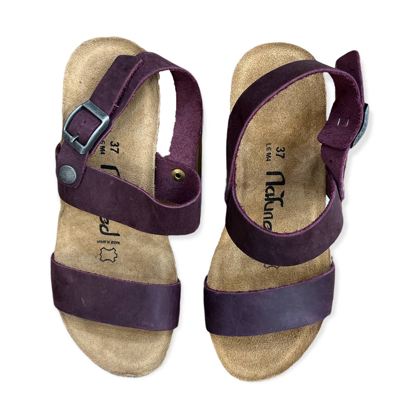 CH22 - Sandalo a fasce con cinturini regolabili e zeppa da donna NATUNED plantare in lattice anatomico comfort