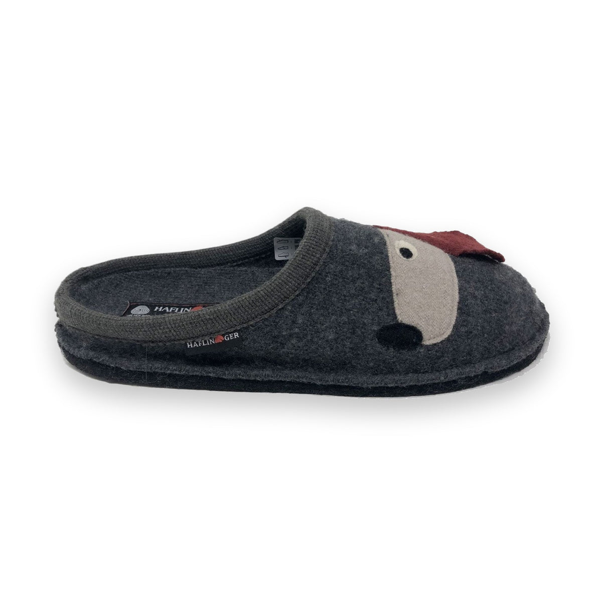 Haflinger Theo sabot unisex in lana cotta — vista laterale