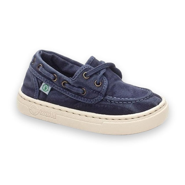 Natural World Old Nela sneaker bambino in cotone organico — vista laterale