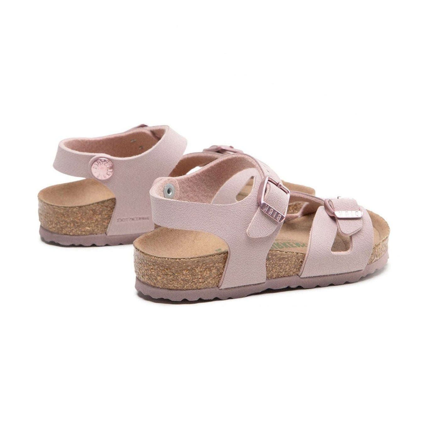 Coppia sandali Birkenstock Rio Kids bambina microfibra fantasie scintillanti Made in Germany