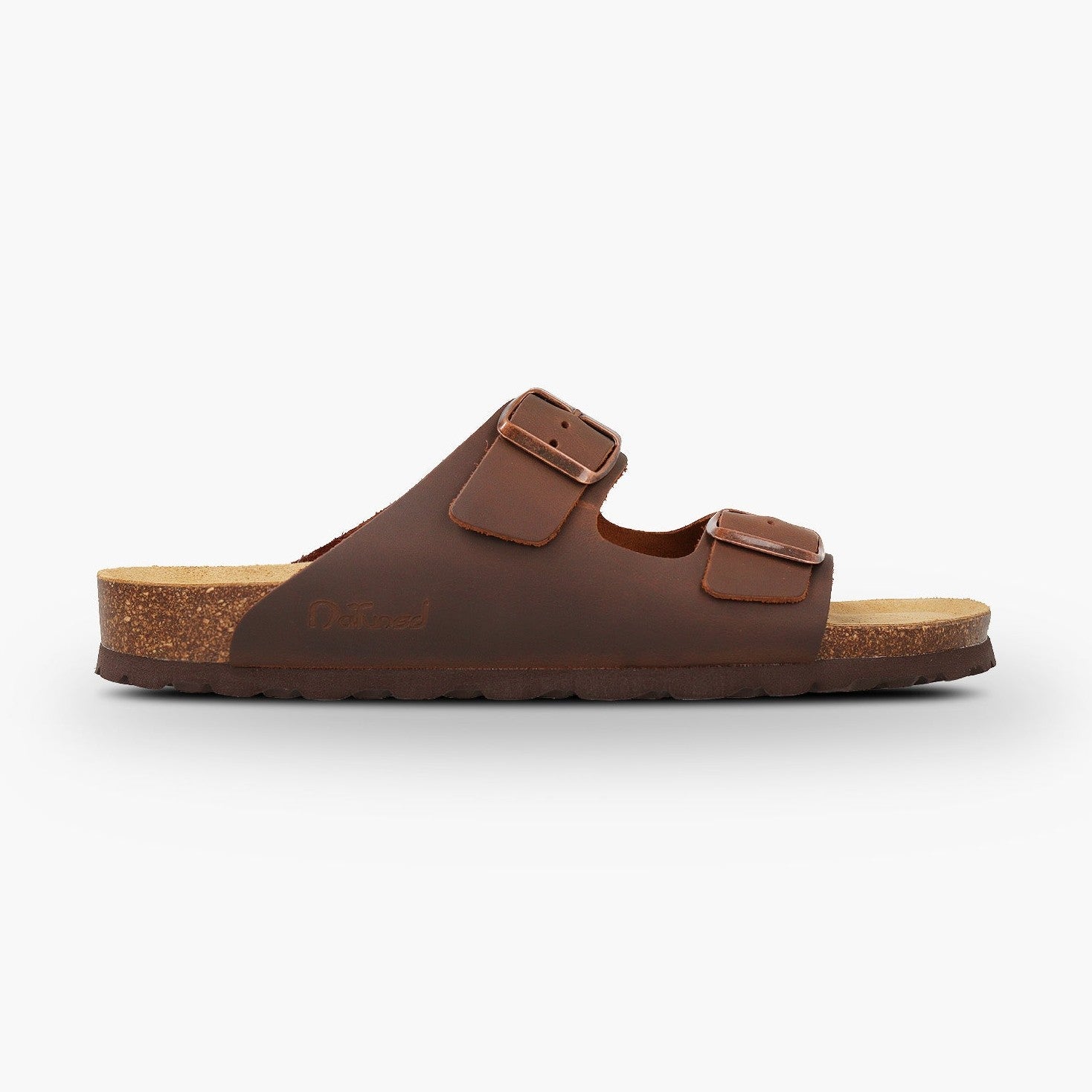 CH05 CUOIO - Sandalo a due fasce in pelle con cinturino regolabile da donna e da uomo NATUNED