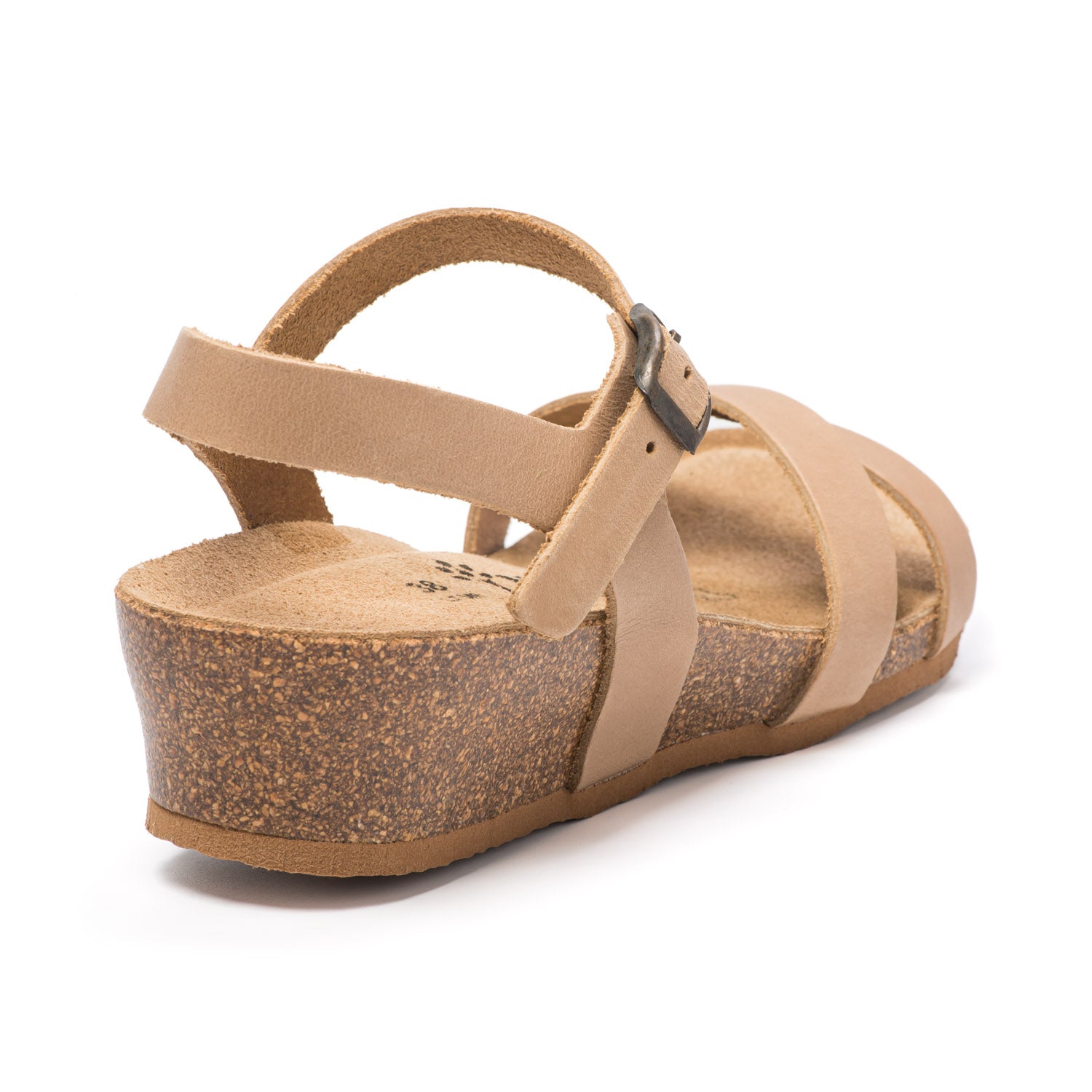 CH11 Sandalo a fasce incrociate con cinturini regolabili e zeppa da donna NATUNED plantare in lattice anatomico comfort