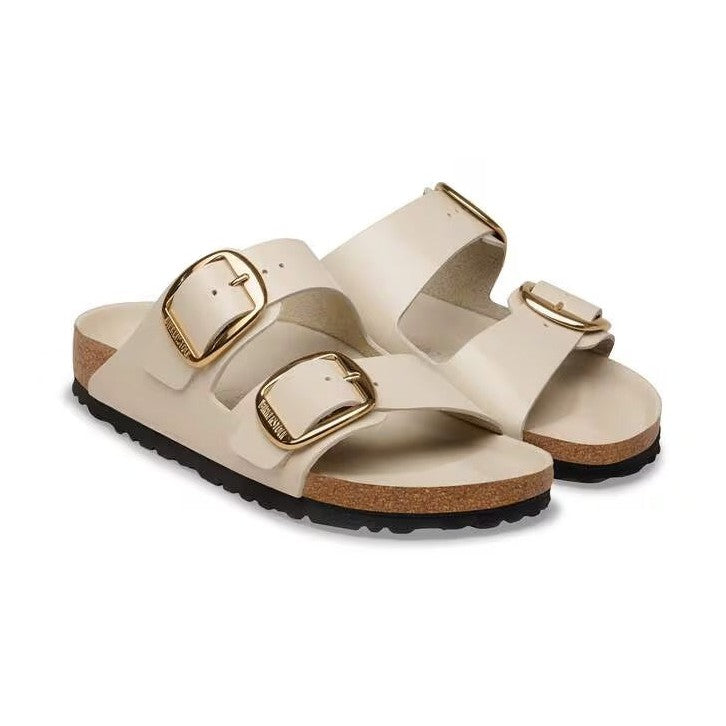 Coppia sandali Birkenstock Arizona Big Buckle donna pelle verniciata Made in Germany