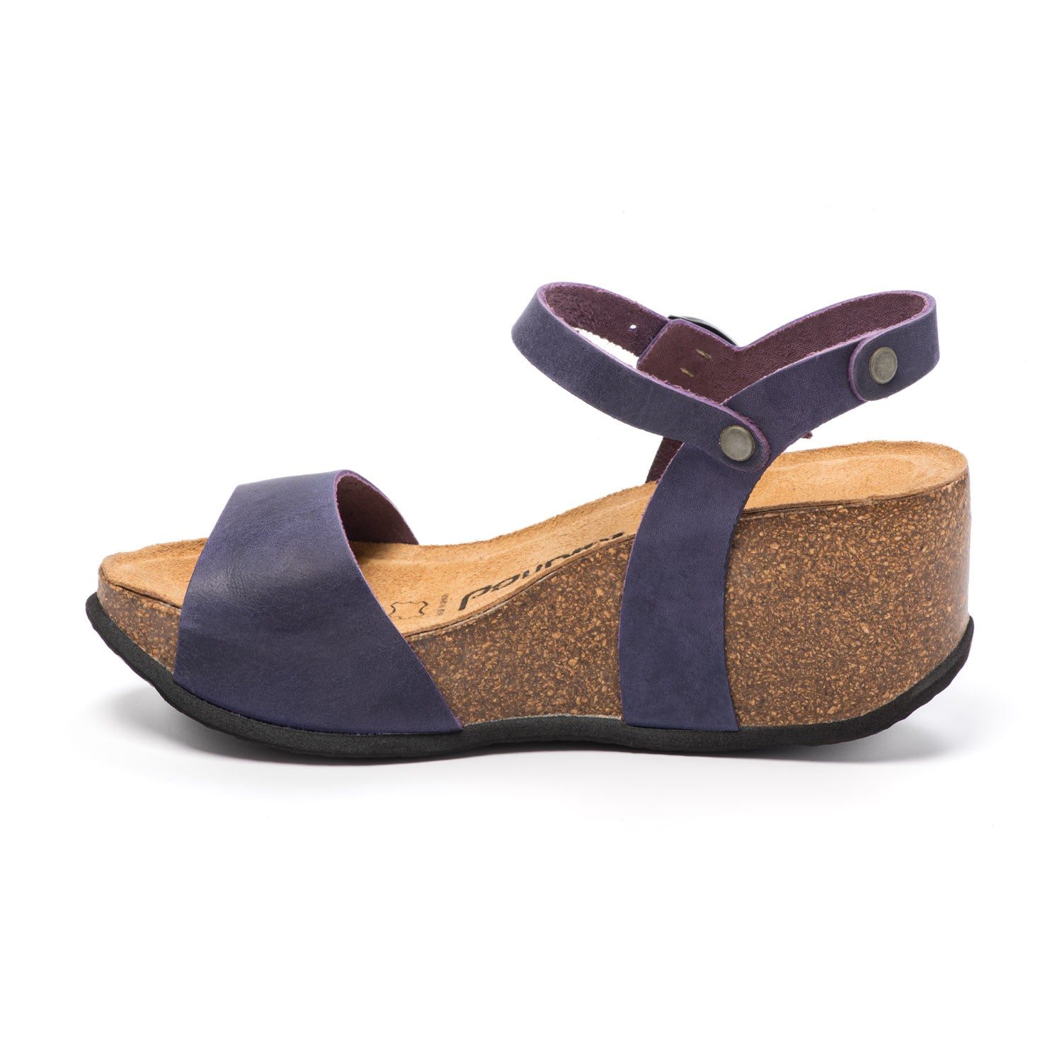 CH10 - NATUNED Sandalo a fascia larga con cinturino regolabile e zeppa da donna plantare in lattice anatomico comfort